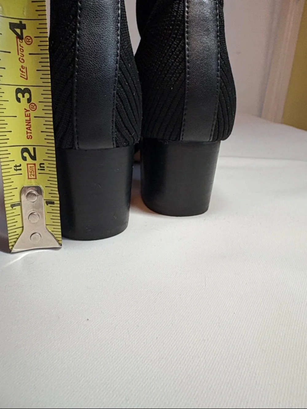 Joie Black Textile Ribbed Knit Ankle Boots Size 7.5